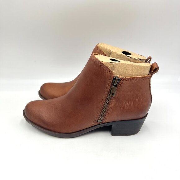 Lucky Brand Womens Size 5 Basel Brown Leather Ankle Boots Booties Shoes‎ - Picture 6 of 15